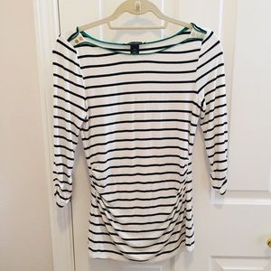 White House Black Market white boat neck blouse